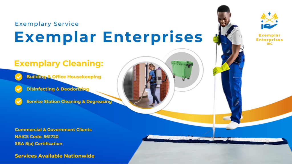 banner for exemplar enterprises inc | Commercial and government janitorial services